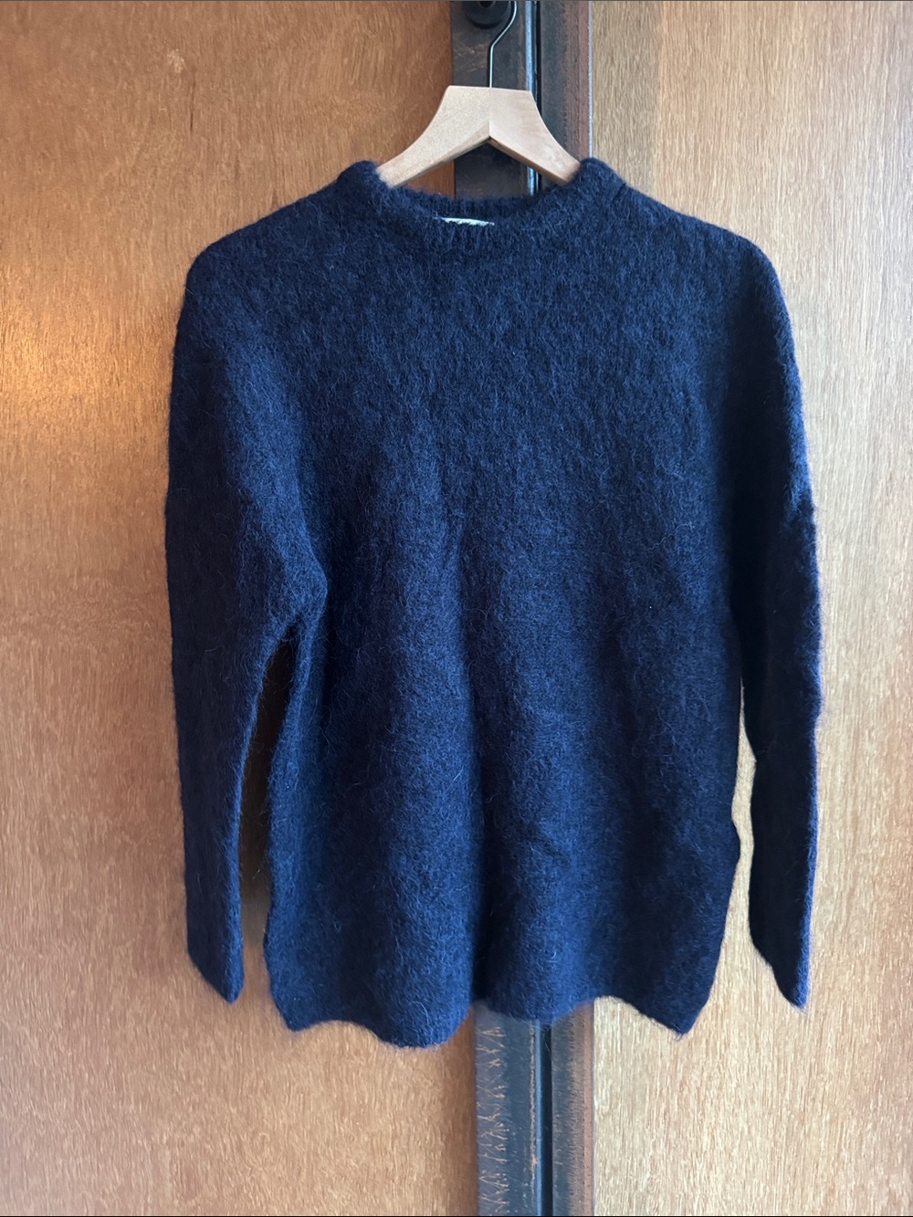 The Frankie Shop Navy Alpaca Knot Crewneck Sweater NWT
